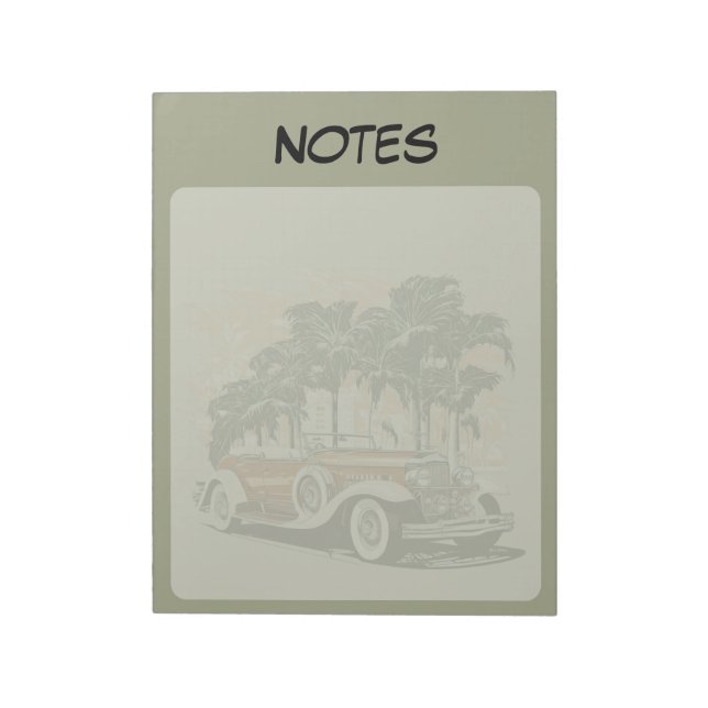 Vintage Classic Car Palm Trees Notes (Rotated)