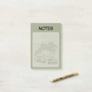Vintage Classic Car Palm Trees Notes