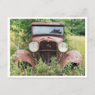 Vintage Classic Car Rust Bucket Photograph Postcard
