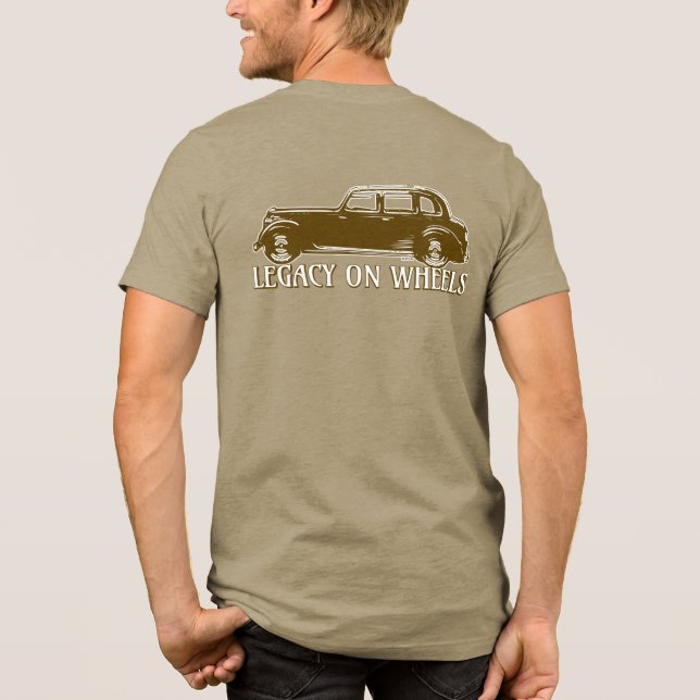 Vintage Classic Car T-Shirt Tri-Blend Shirt (Back)
