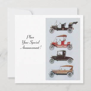 VINTAGE CLASSIC CARS GATHERIONG White Red Grey Announcement
