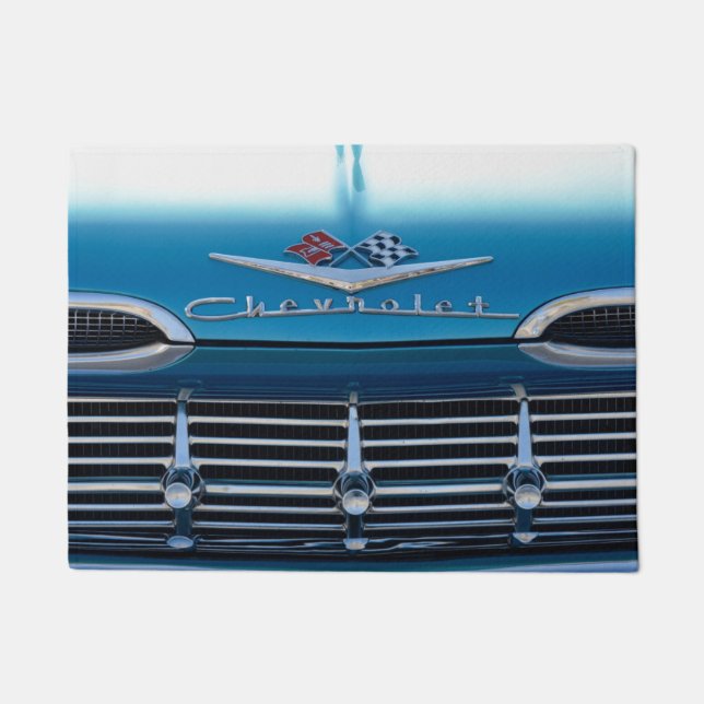 Vintage Classic Chevy Car Lover Welcome Doormat (Front)