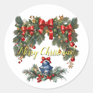 Vintage Classic Christmas I Classic Round Sticker