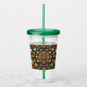 Vintage/Classic colourful Christmas Acrylic Tumbler
