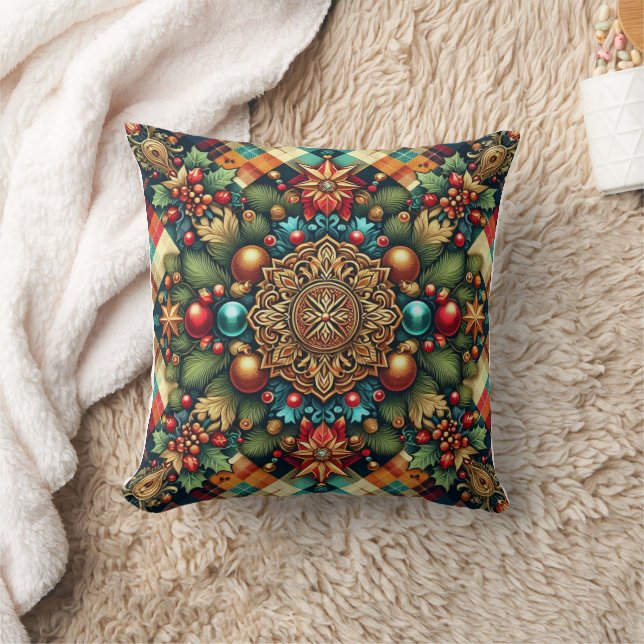 Vintage/Classic colourful Christmas Cushion (Blanket)