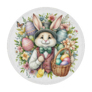 Vintage/Classic Cute Easter Bunny Cutting Board