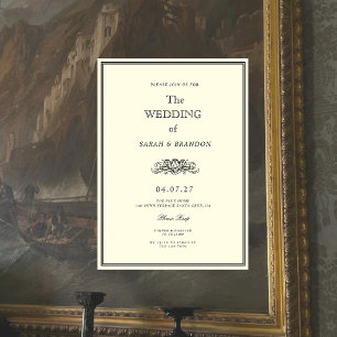 Vintage Classic Elegant Wedding Invitation