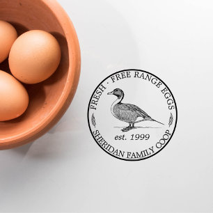 Vintage Classic Family Farm Duck Eggs Carton  Self-inking Stamp