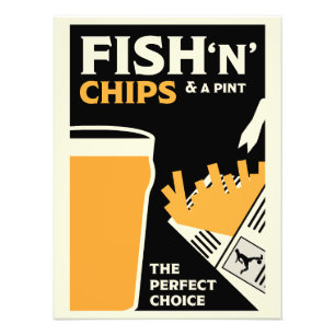 Vintage Classic Fish And Chips Photo Print