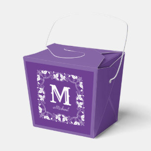 Vintage Classic Floral Personalised Monogram Name Favour Box