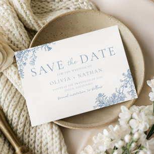Vintage Classic Floral Wedding Save The Date