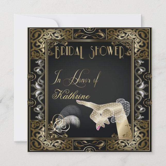 Vintage Classic Gatsby Style Bridal Shower Invitation (Front)