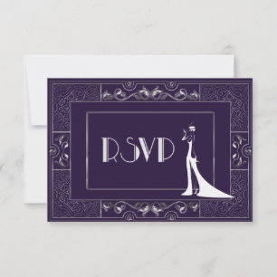 Vintage Classic Gatsby Style new RSVP Manuela Card