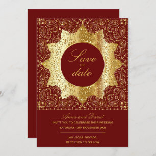 Vintage Classic Gold Save The Date Invitation
