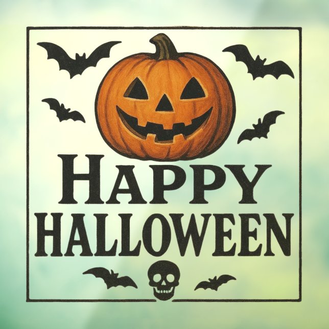 Vintage/classic Happy Halloween jack-o-lantern (Sheet 3)
