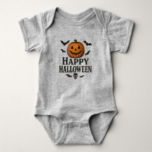 Vintage/classic Happy Halloween jack-o-lantern Baby Bodysuit