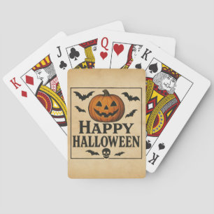 Vintage/classic Happy Halloween jack-o-lantern Playing Cards