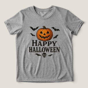 Vintage/classic Happy Halloween jack-o-lantern Tri-Blend Shirt