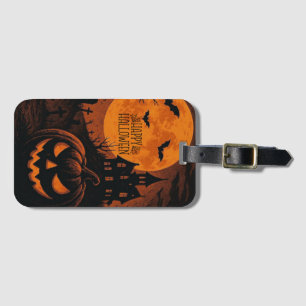 Vintage, classic Happy Halloween pumpkin Luggage Tag