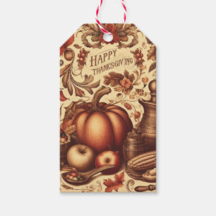 Vintage/Classic Happy Thanksgiving Gift Tags