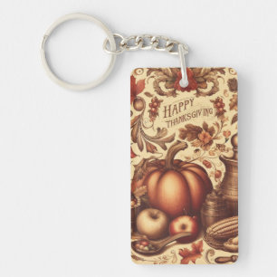 Vintage/Classic Happy Thanksgiving Key Ring