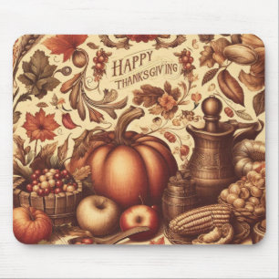 Vintage/Classic Happy Thanksgiving Mouse Pad