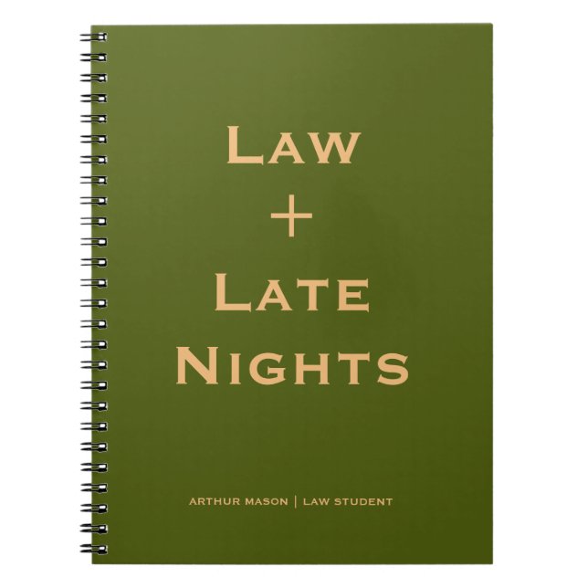 Vintage Classic Journal Olive Law Student Notebook (Front)