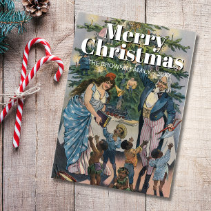 Vintage Classic Merry Christmas Tree Keppler Holiday Card