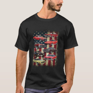 Vintage Classic Muscle Car Retro American Flag Pat T-Shirt
