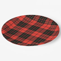 vintage Classic Plaid Baby Shower Paper Plates
