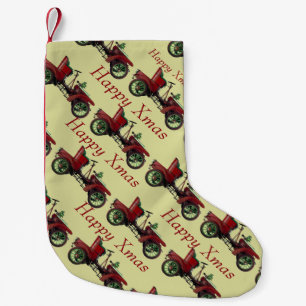 VINTAGE / CLASSIC RED CARS Happy Xmas Small Christmas Stocking