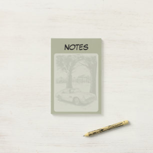 Vintage Classic Sports Car Estate Sage Green Notes