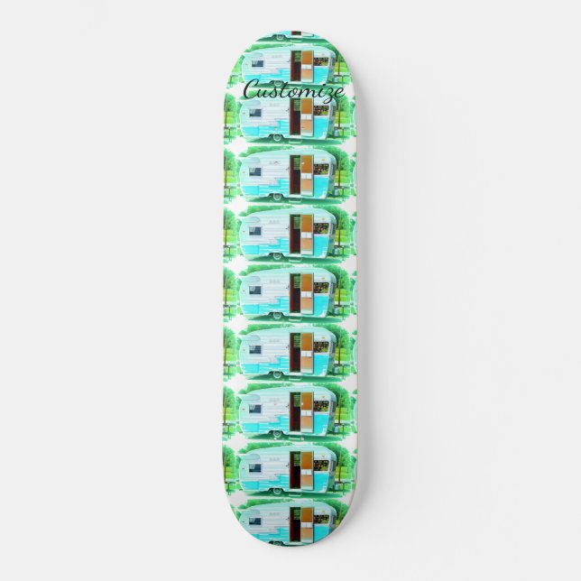 Vintage classic trailer gypsy caravan skateboard (Front)