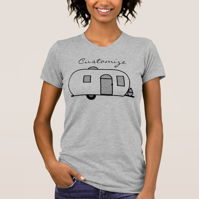 Vintage classic trailer rounded caravan T-Shirt (Front)