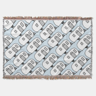 Vintage classic trailer rounded caravan throw blanket