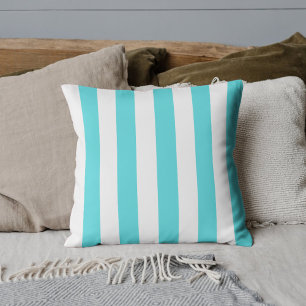 Vintage Classic Turquoise & White Stripes Cushion