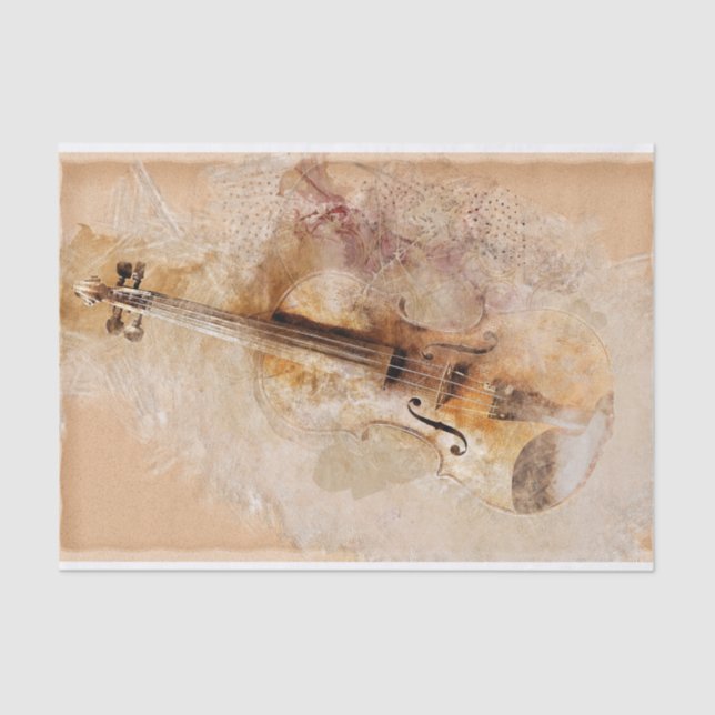 Vintage Classic Violin Tissue Paper (Front)
