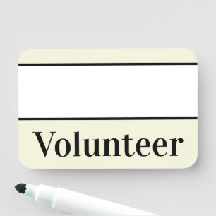 Vintage, Classic "Volunteer" Name Tag