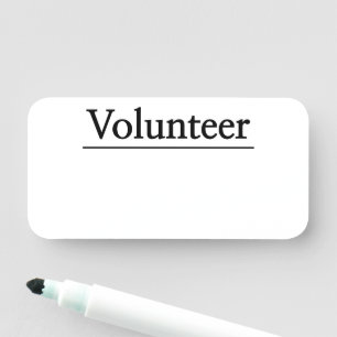 Vintage, Classic "Volunteer" Name Tag