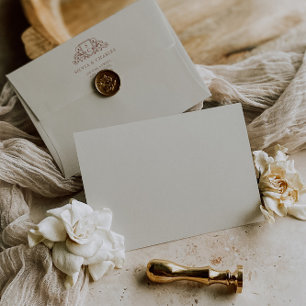 Vintage Classic Wedding Monogram Brown & Ecru  Envelope