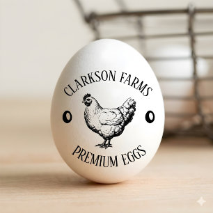 Vintage Classical ⎢ Personalised Farm Fresh Egg Ru Rubber Stamp