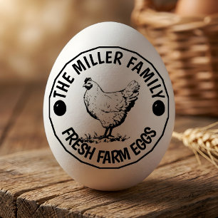 Vintage Classical ⎢ Personalised Farm Fresh Egg Ru Rubber Stamp