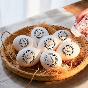 Vintage Classical ⎢ Personalised Farm Fresh Egg Ru Rubber Stamp