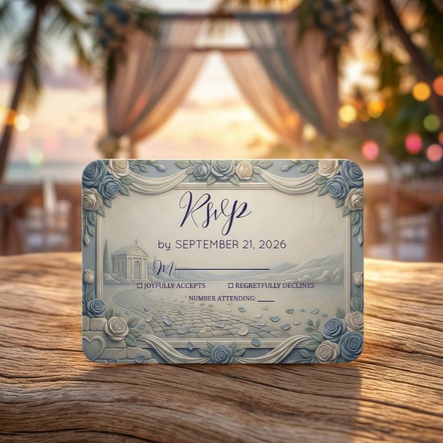 Vintage Classical Romantic Floral RSVP Cards (Creator Uploaded)