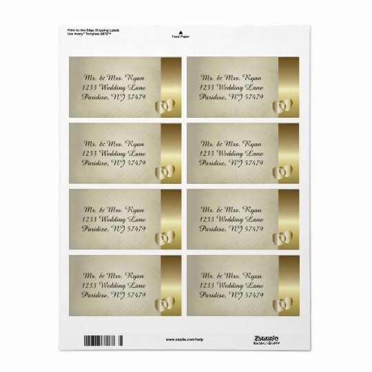 Vintage Classy Gold Heart Shipping Label
