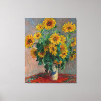 Vintage Claude Monet Bouquet of Sunflowers