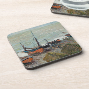 Vintage Claude Monet Fishing Boats Coaster