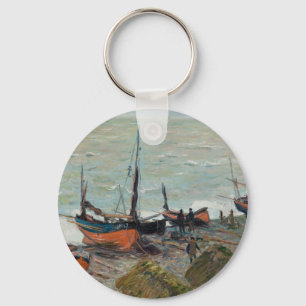 Vintage Claude Monet Fishing Boats Key Ring