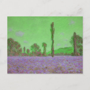 Vintage Claude Monet Poppy field Postcard