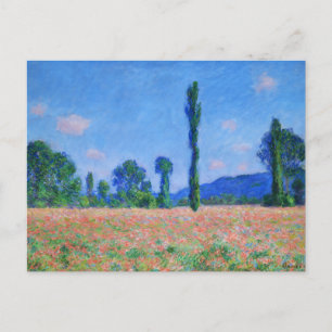 Vintage Claude Monet Poppy field Postcard